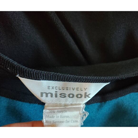 Exclusively Misook Long Sleeve Colorblock Top Size Small - Picture 5 of 5